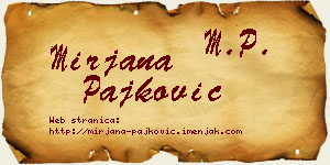 Mirjana Pajković vizit kartica